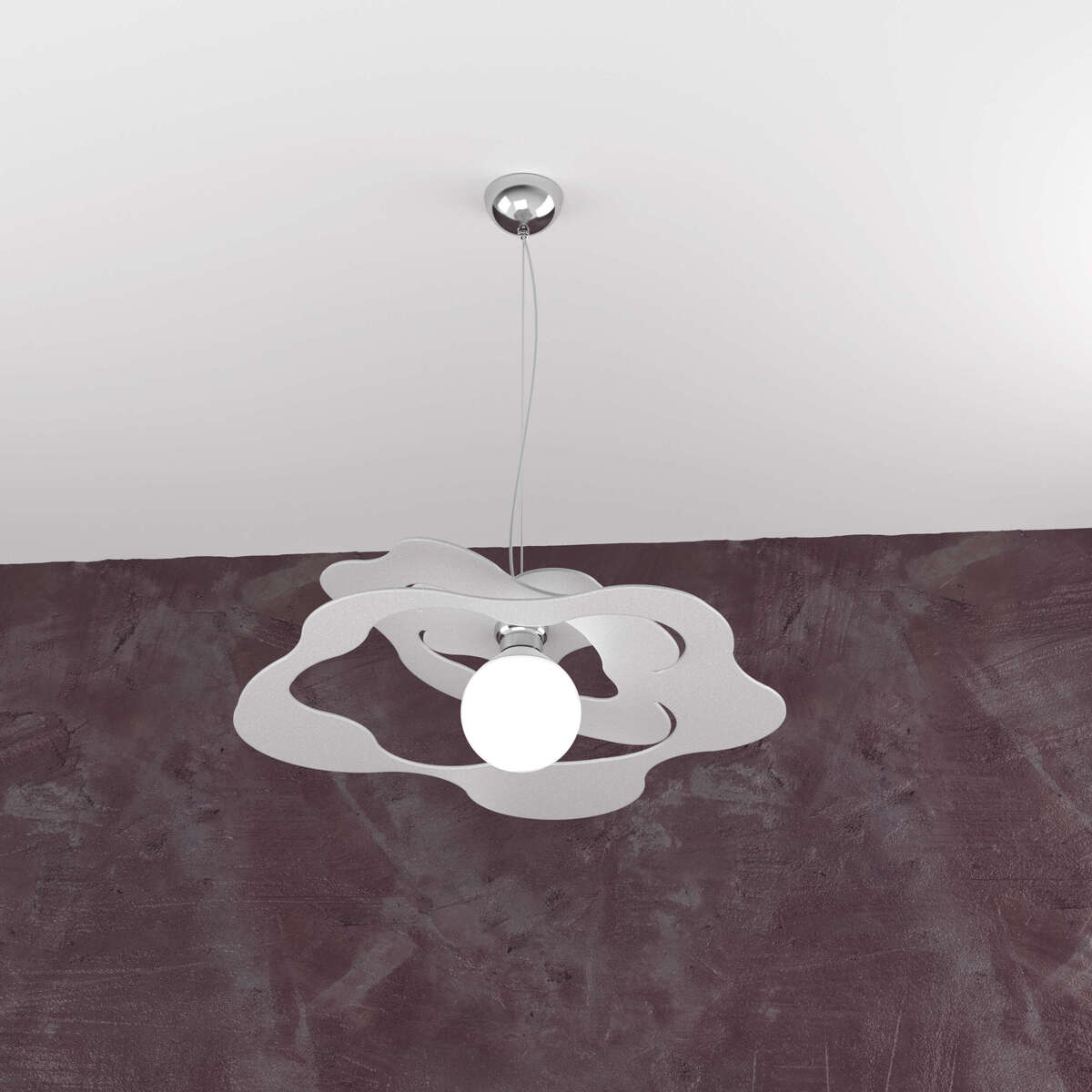 RIPPLES SOSPENSIONE D.50 CM. 1 LUCE GRIGIO