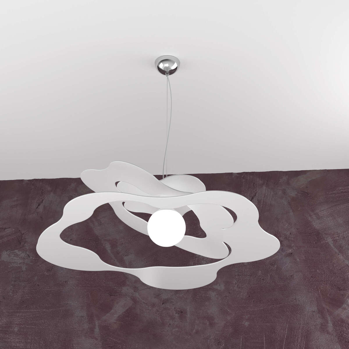 1158/S70-BI RIPPLES SOSPENSIONE D.70 CM. 1 LUCE BIANCO