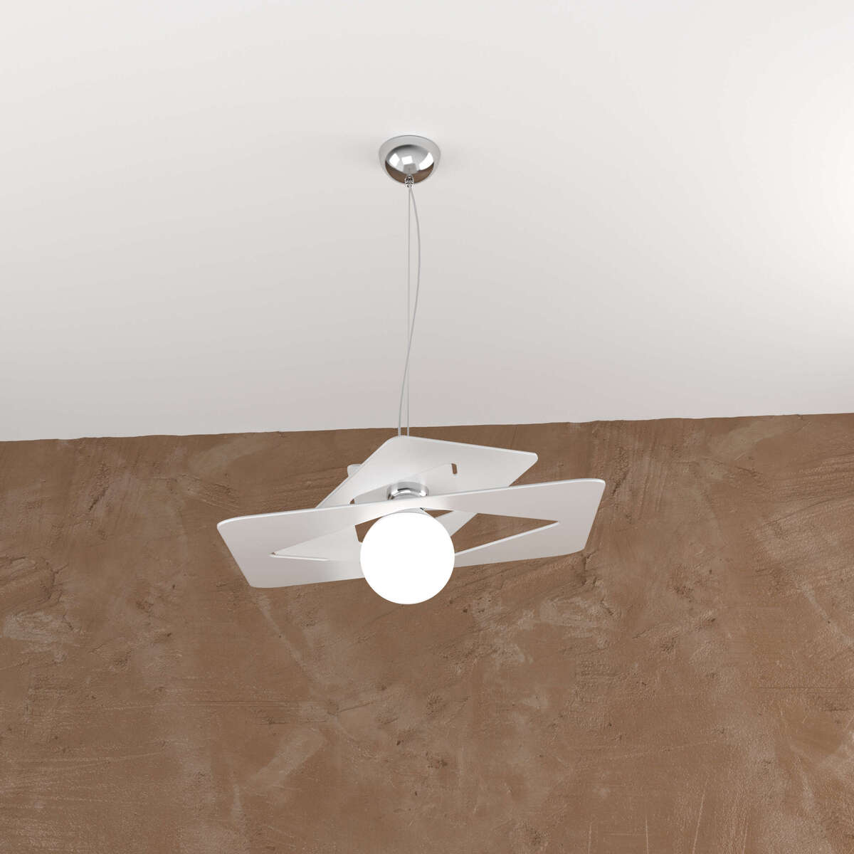 1159/S45-BI WACKY SOSPENSIONE 45 CM. 1 LUCE BIANCO