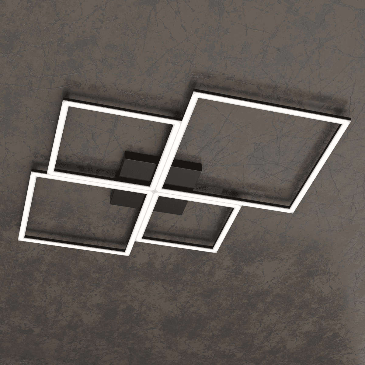 1162/90-NE FOUR SQUARES APPLIQUE/PLAFONIERA 90 CM. NERO