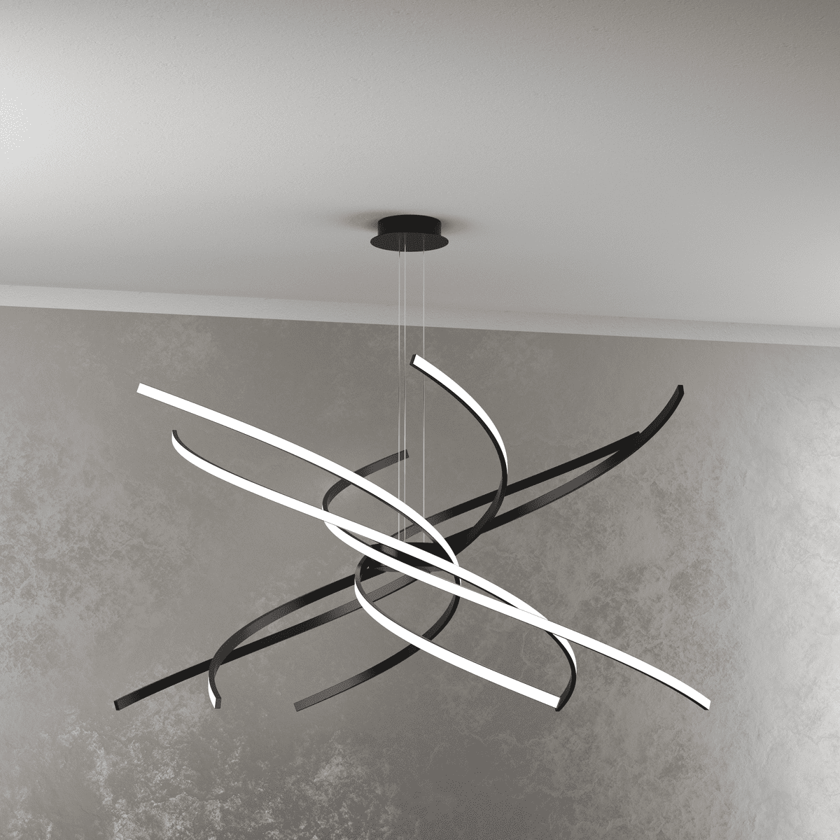 1163/S100 N-NE TORNADO SOSPENSIONE D.100 CM. NERO LUCE NATURALE 4000K (+C?)
