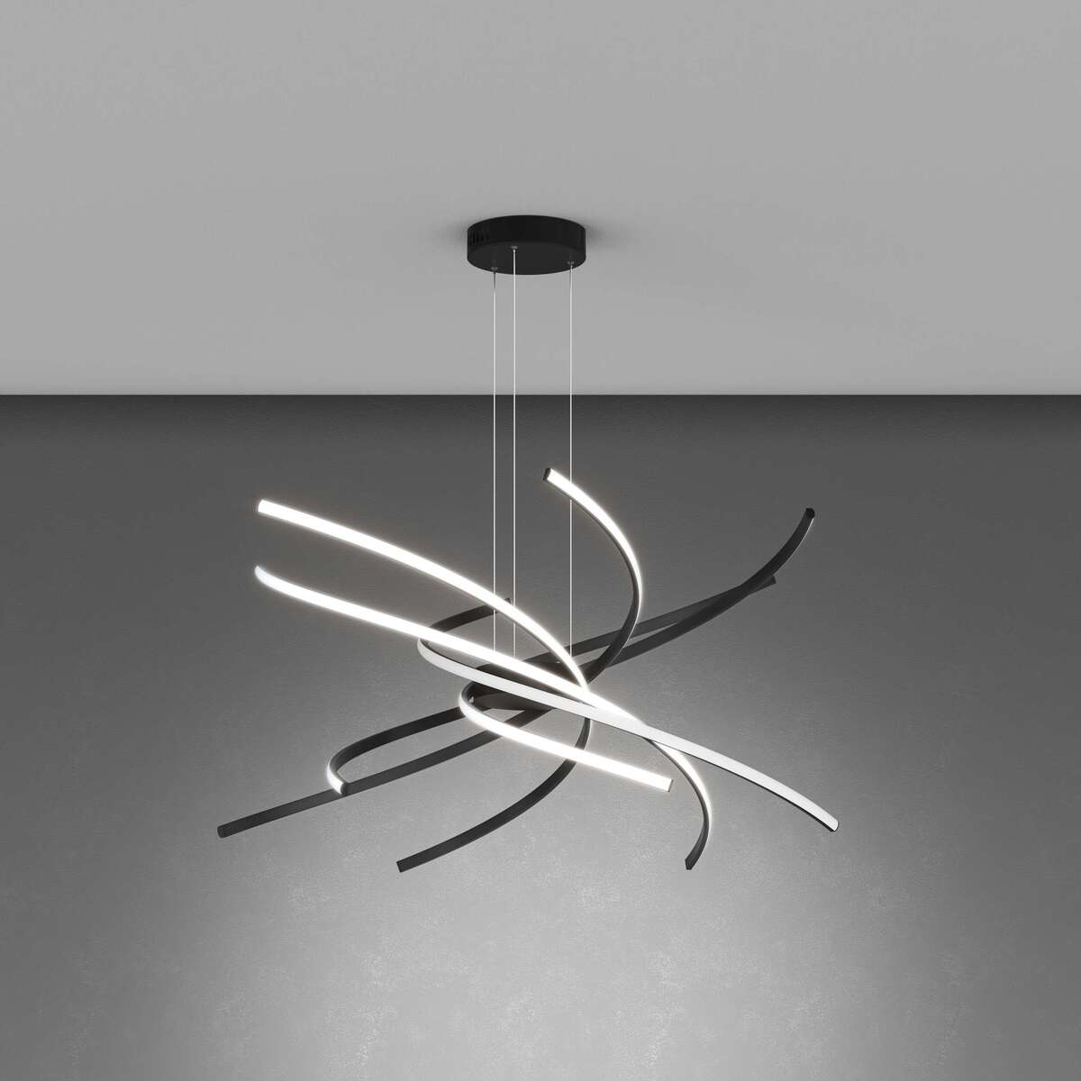 1163/S80 N-NE TORNADO SOSPENSIONE D.80 CM. NERO LUCE NATURALE 4000K