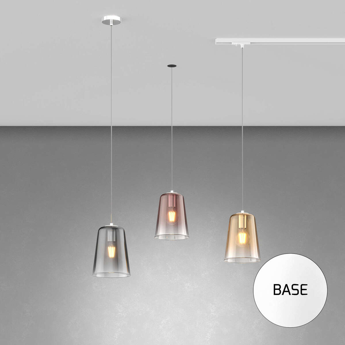 1164BI/S1-CR SHADED SOSP. BIANCO 1 LUCE CROMO
