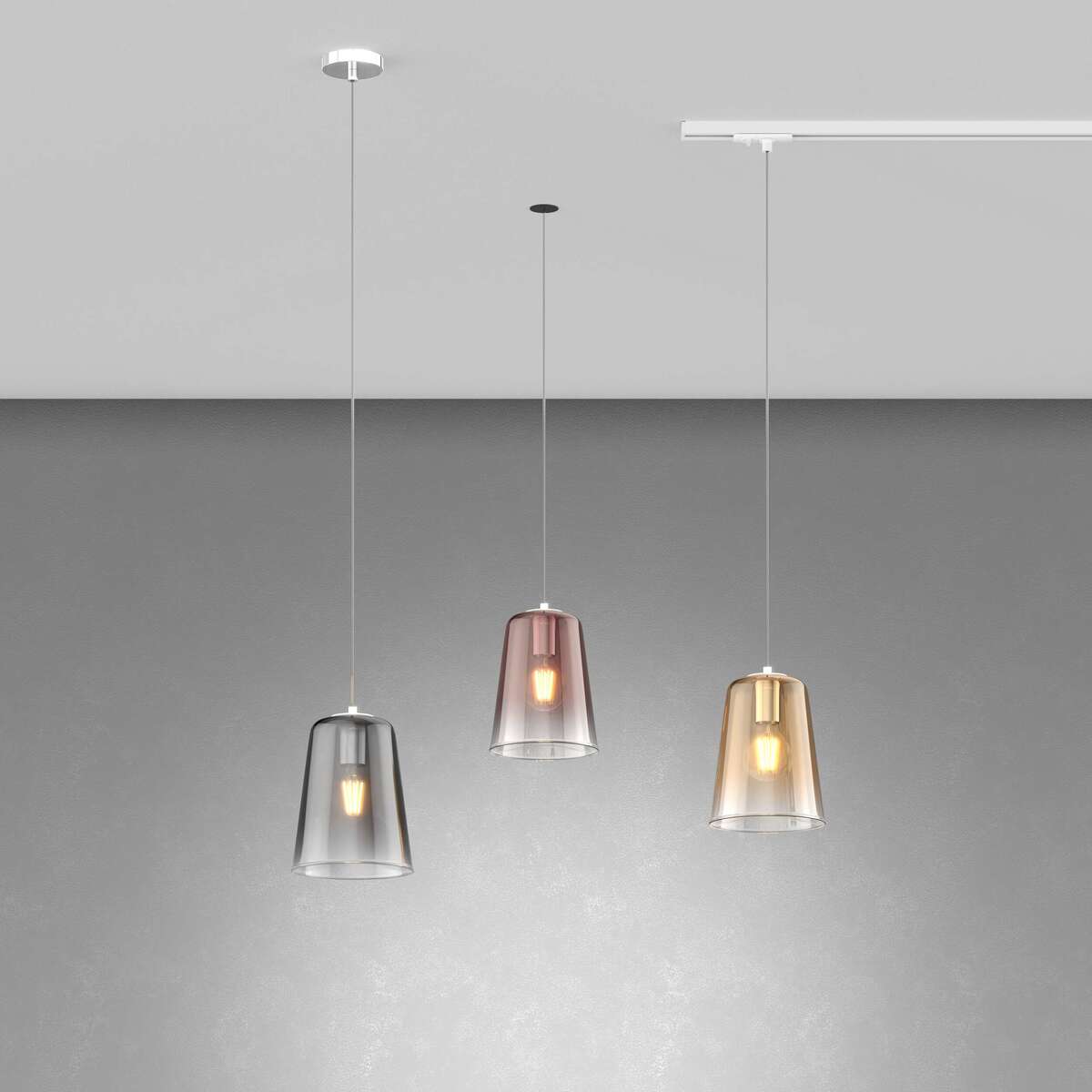 1164CR/S1-CR SHADED SOSP. CROMO 1 LUCE CROMO