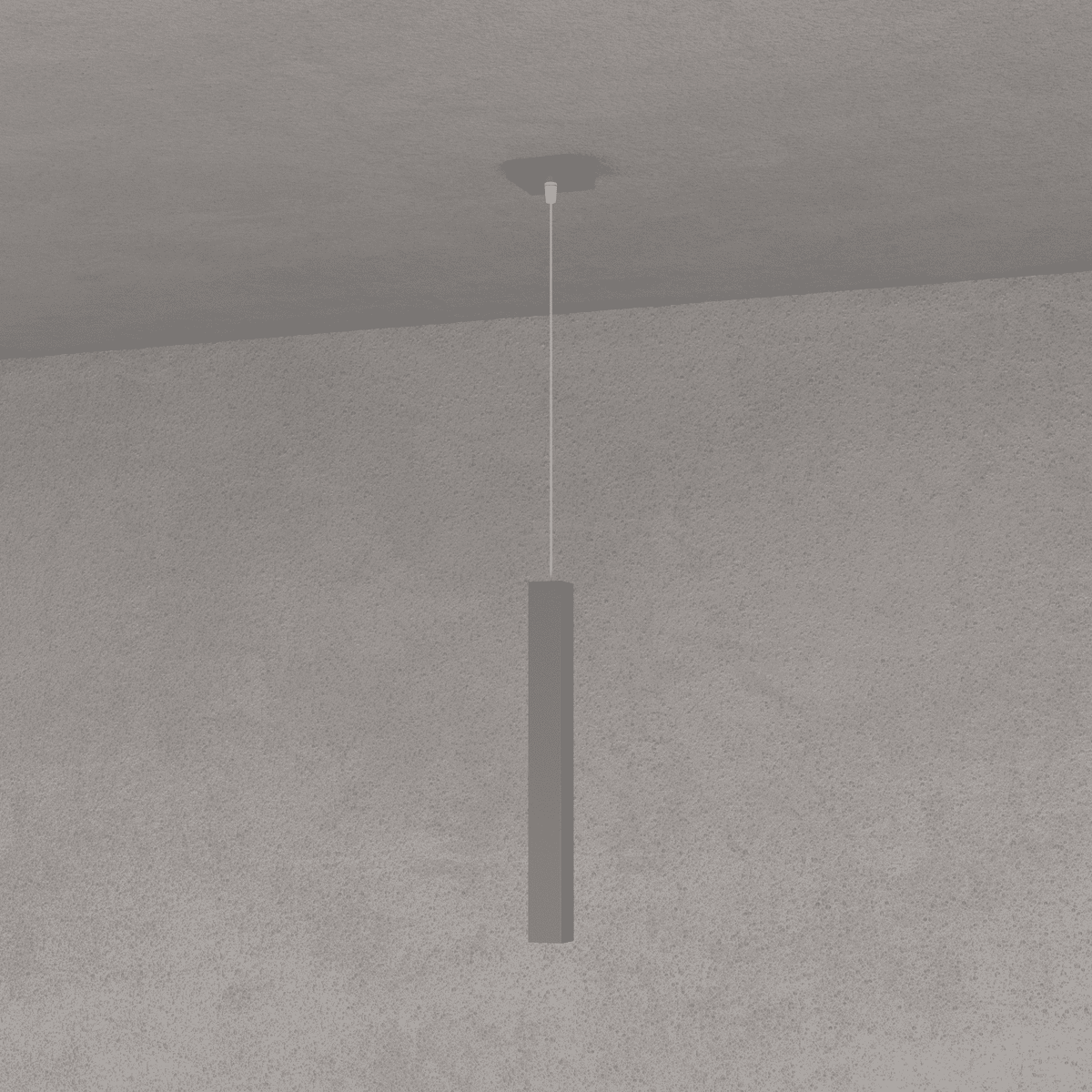 SQUARE TUBE SOSPENSIONE 1 LUCE GRIGIO ANTRACITE CAVO CM.250 CON BASE