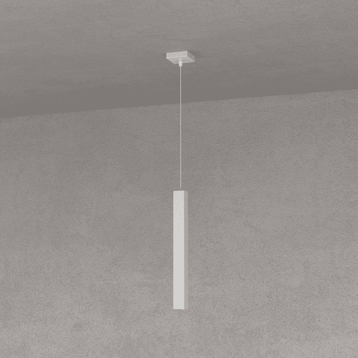 SQUARE TUBE SOSPENSIONE 1 LUCE GRIGIO CAVO CM.250 CON BASE