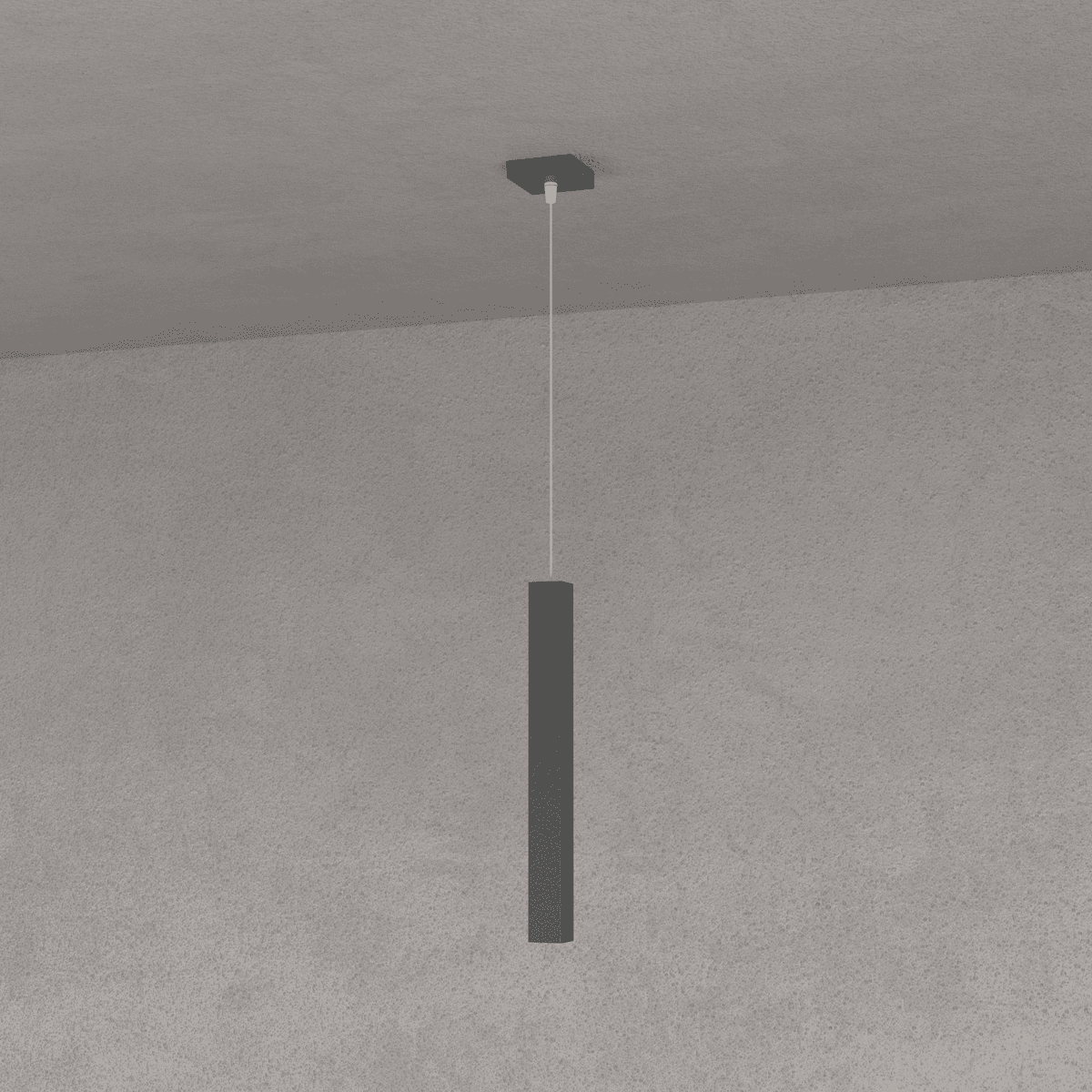 SQUARE TUBE SOSPENSIONE 1 LUCE NERO CAVO CM.250 CON BASE