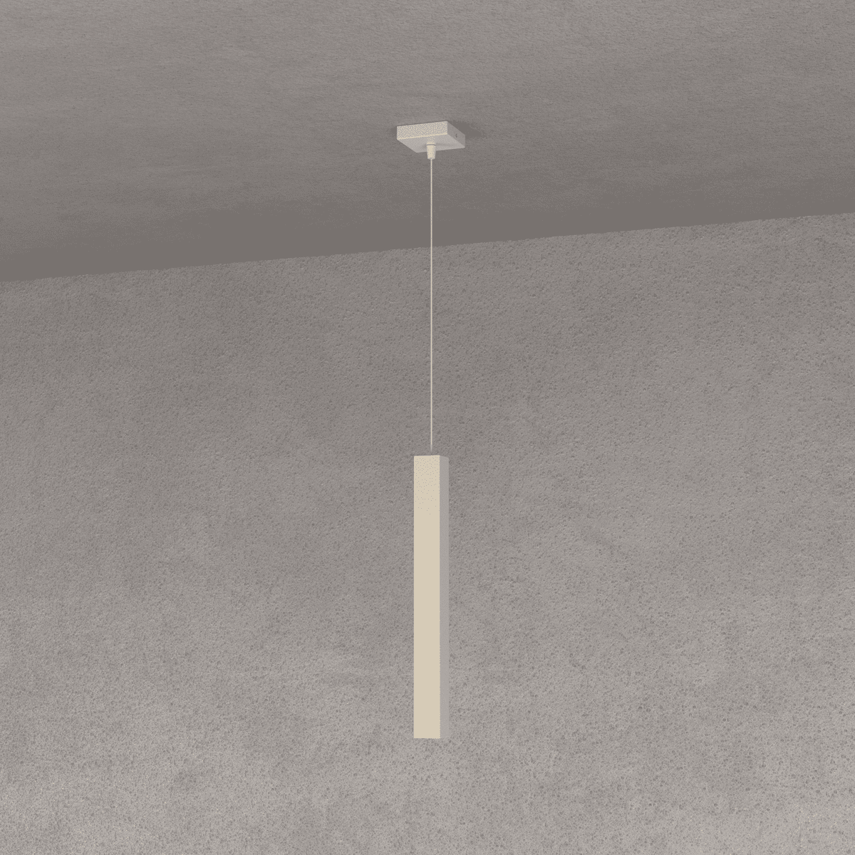 SQUARE TUBE SOSPENSIONE 1 LUCE SABBIA CAVO CM.250 CON BASE