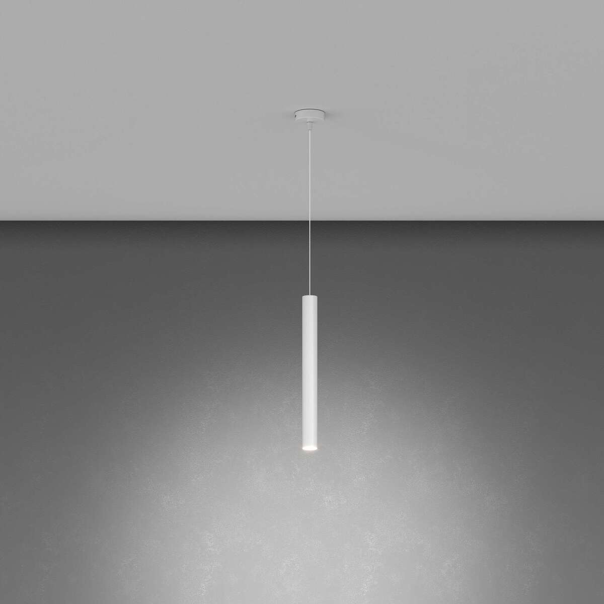 1174/S1-BI ROUND TUBE SOSPENSIONE 1 LUCE BIANCO CAVO CM.250 CON BASE
