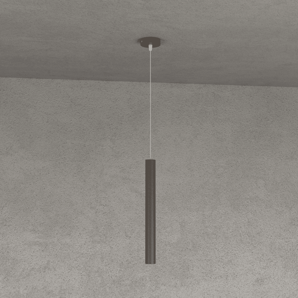 ROUND TUBE SOSPENSIONE 1 LUCE MARRONE CAVO CM.250 CON BASE