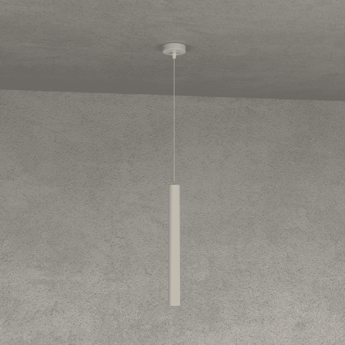 ROUND TUBE SOSPENSIONE 1 LUCE SABBIA CAVO CM.250 CON BASE