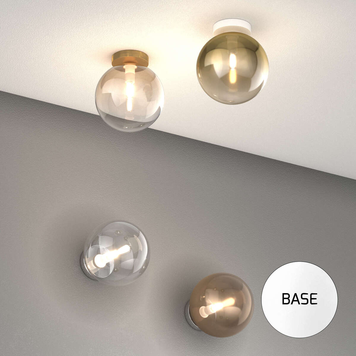 1184BI/PL1-AM ECLIPSE PLAFONIERA BIANCO 1 LUCE VETRO AMBRA