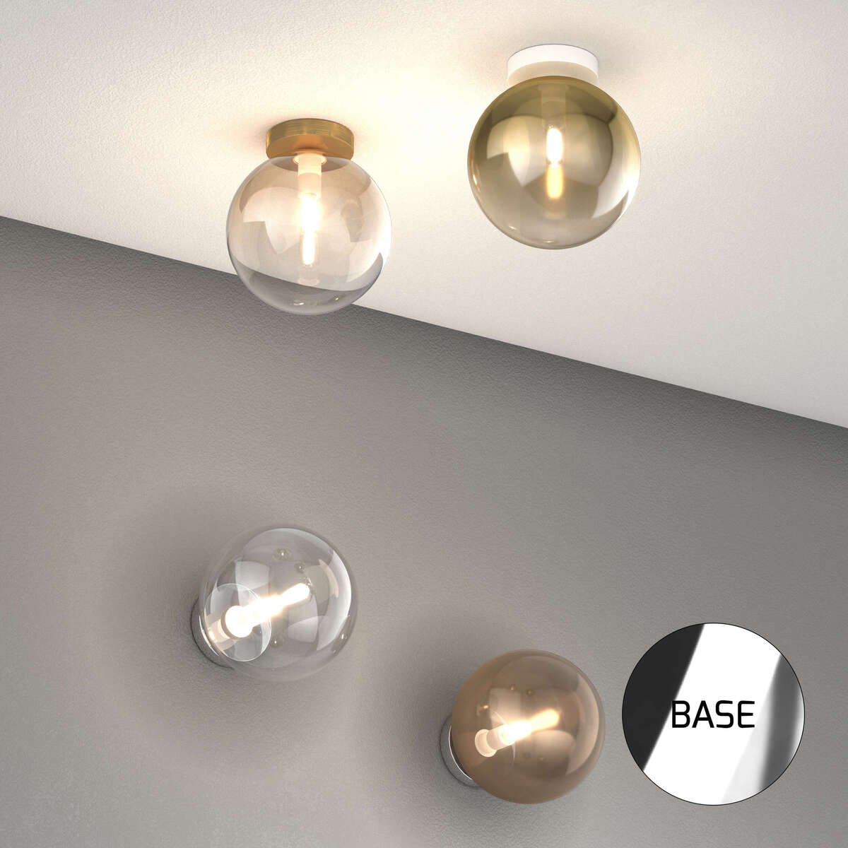1184CR/PL1-OR ECLIPSE PLAFONIERA CROMO 1 LUCE VETRO ORO