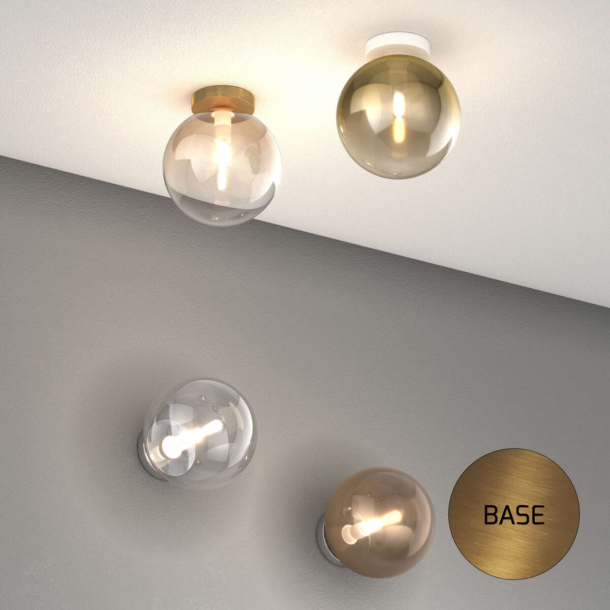 1184OS/PL1-OR ECLIPSE PLAFONIERA OTTONE SAT. 1 LUCE VETRO ORO