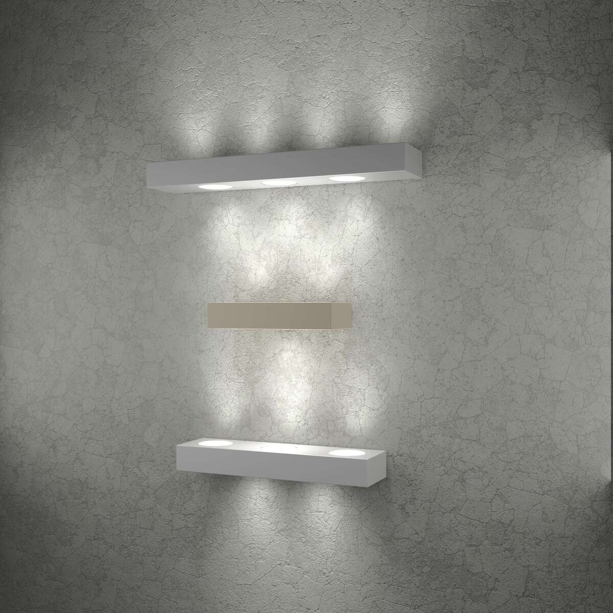1190/A7-GR BEASIDE APPLIQUE 7 LUCI BIEMISSIONE GRIGIO