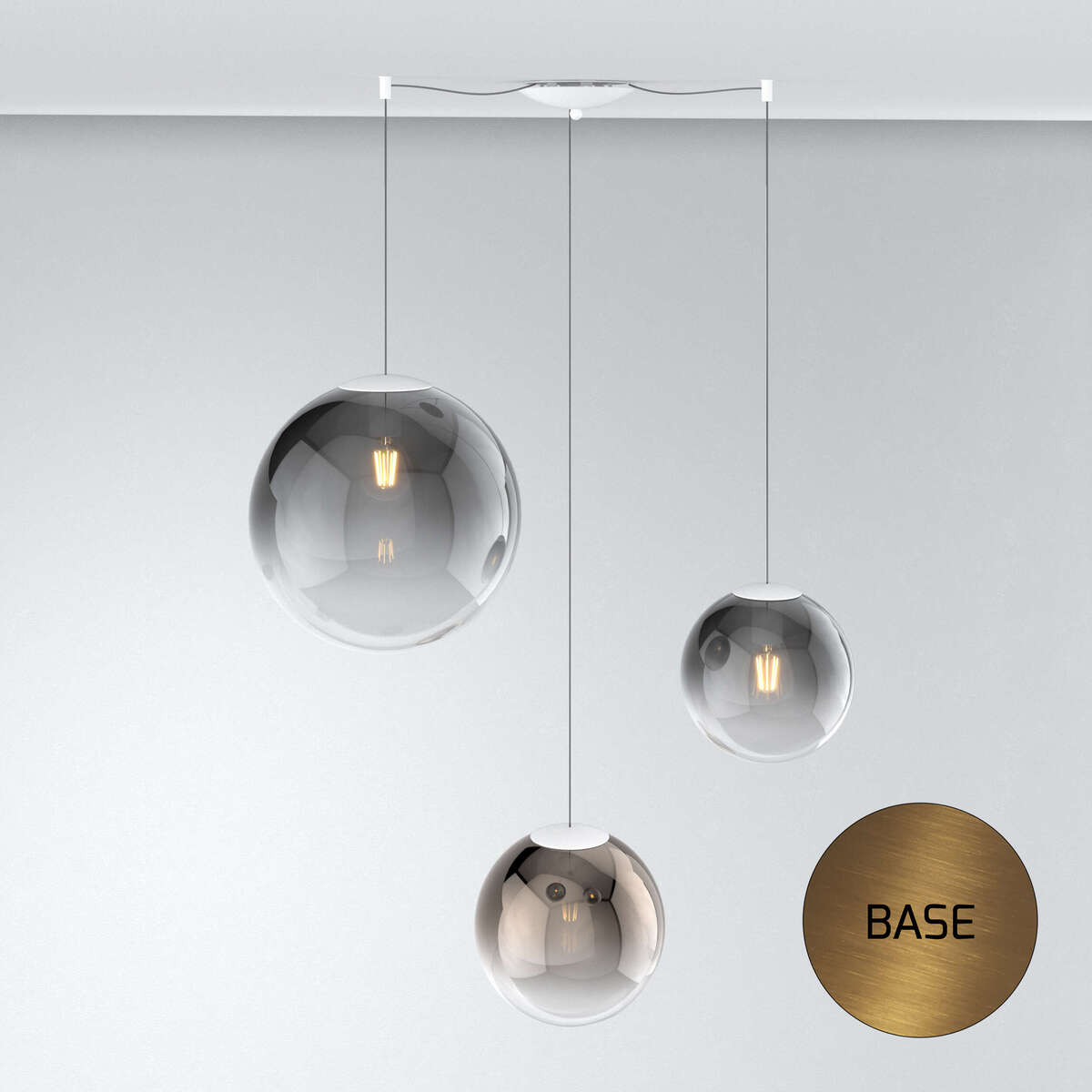 1194OS/S3 S MIX-FB BIG ECLIPSE SOSP. OTTONE SAT. 3 LUCI SPOSTABILE VETRI (1 PICCOLO FUME'+1 MEDIO BRONZO+1 GRANDE FUME')