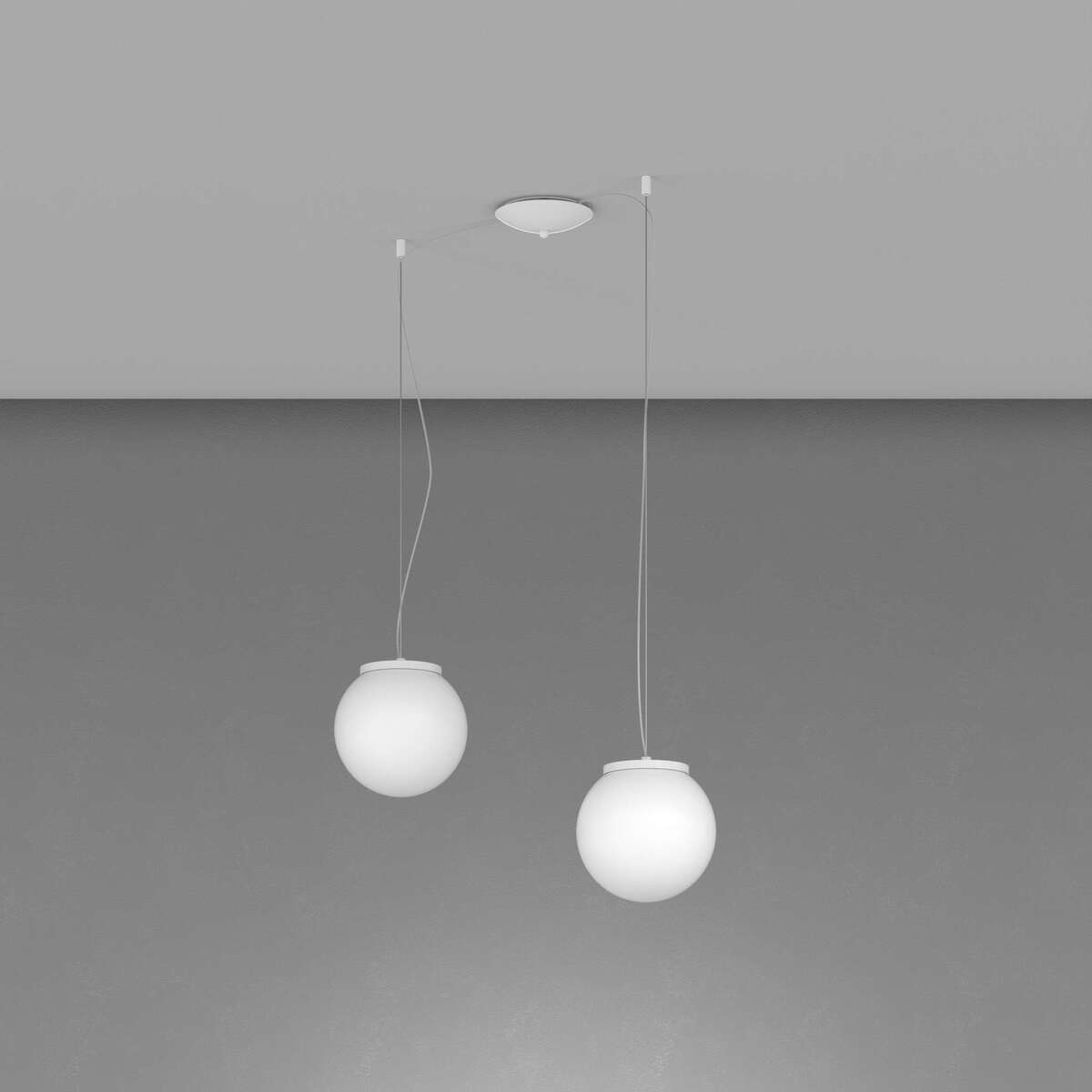 1195BI/S2-20 MARS SOSPENSIONE BIANCO D.20 CM. 2 LUCI
