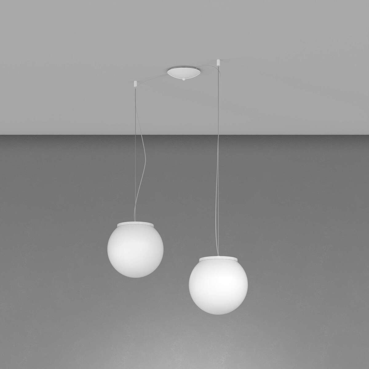 1195BI/S2-25 MARS SOSPENSIONE BIANCO D.25 CM. 2 LUCI