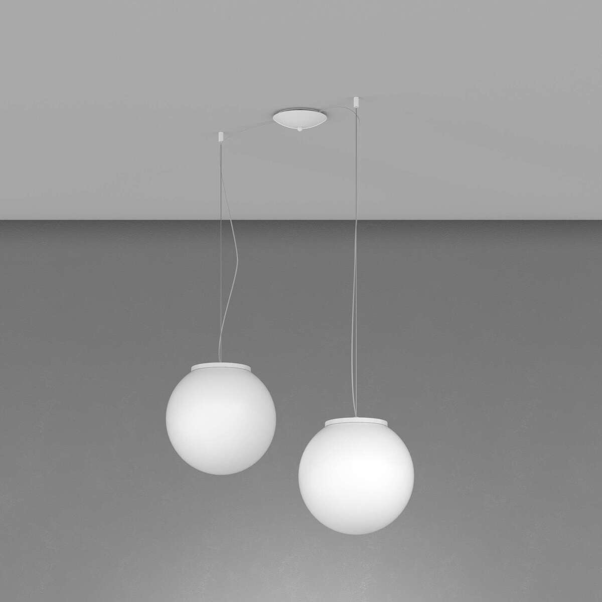1195BI/S2-30 MARS SOSPENSIONE BIANCO D.30 CM. 2 LUCI