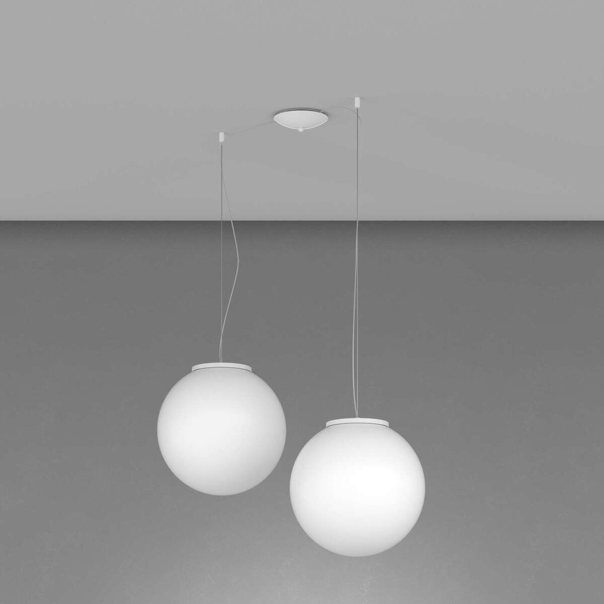 1195BI/S2-35 MARS SOSPENSIONE BIANCO D.35 CM. 2 LUCI