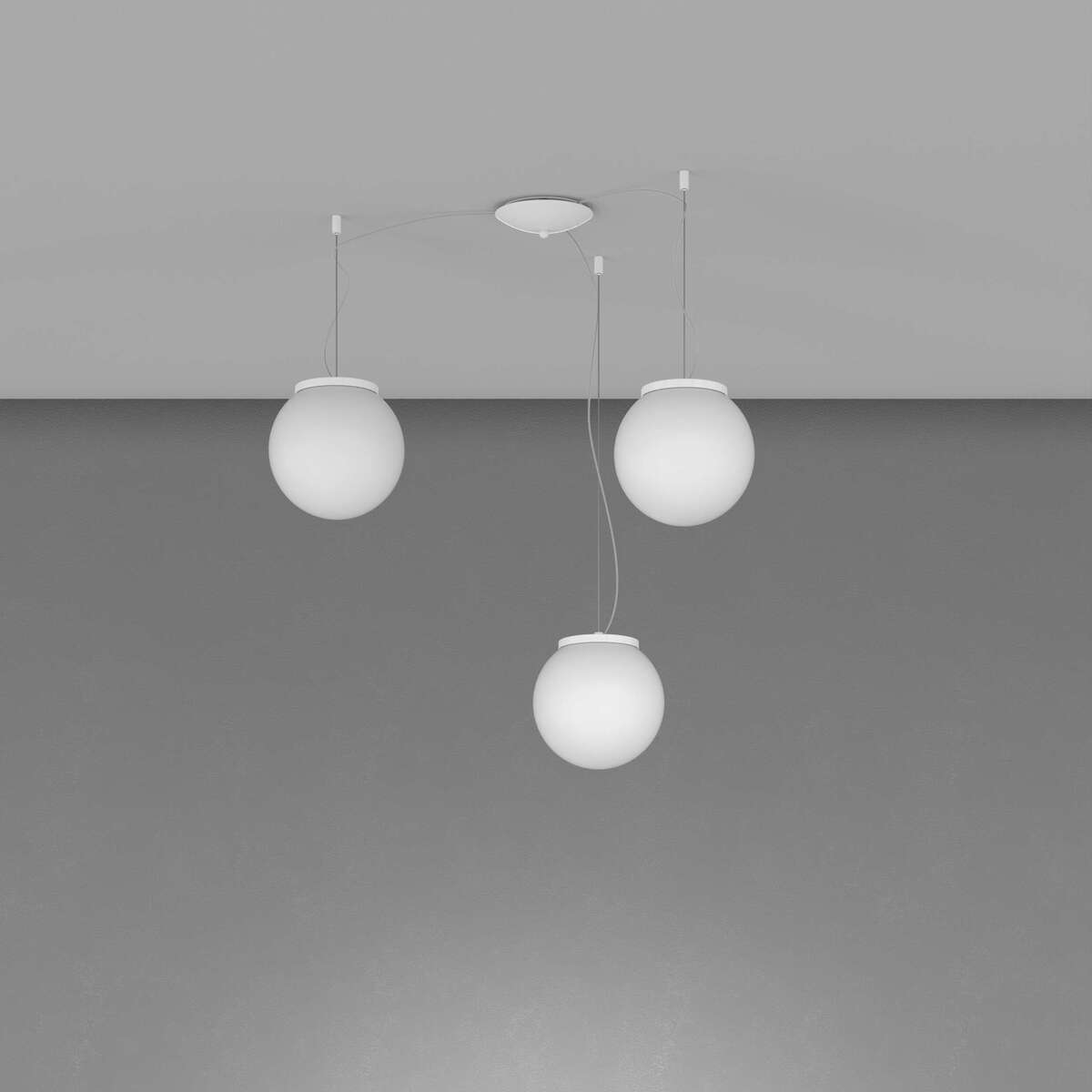 1195BI/S3-20 MARS SOSPENSIONE BIANCO D.20 CM. 3 LUCI