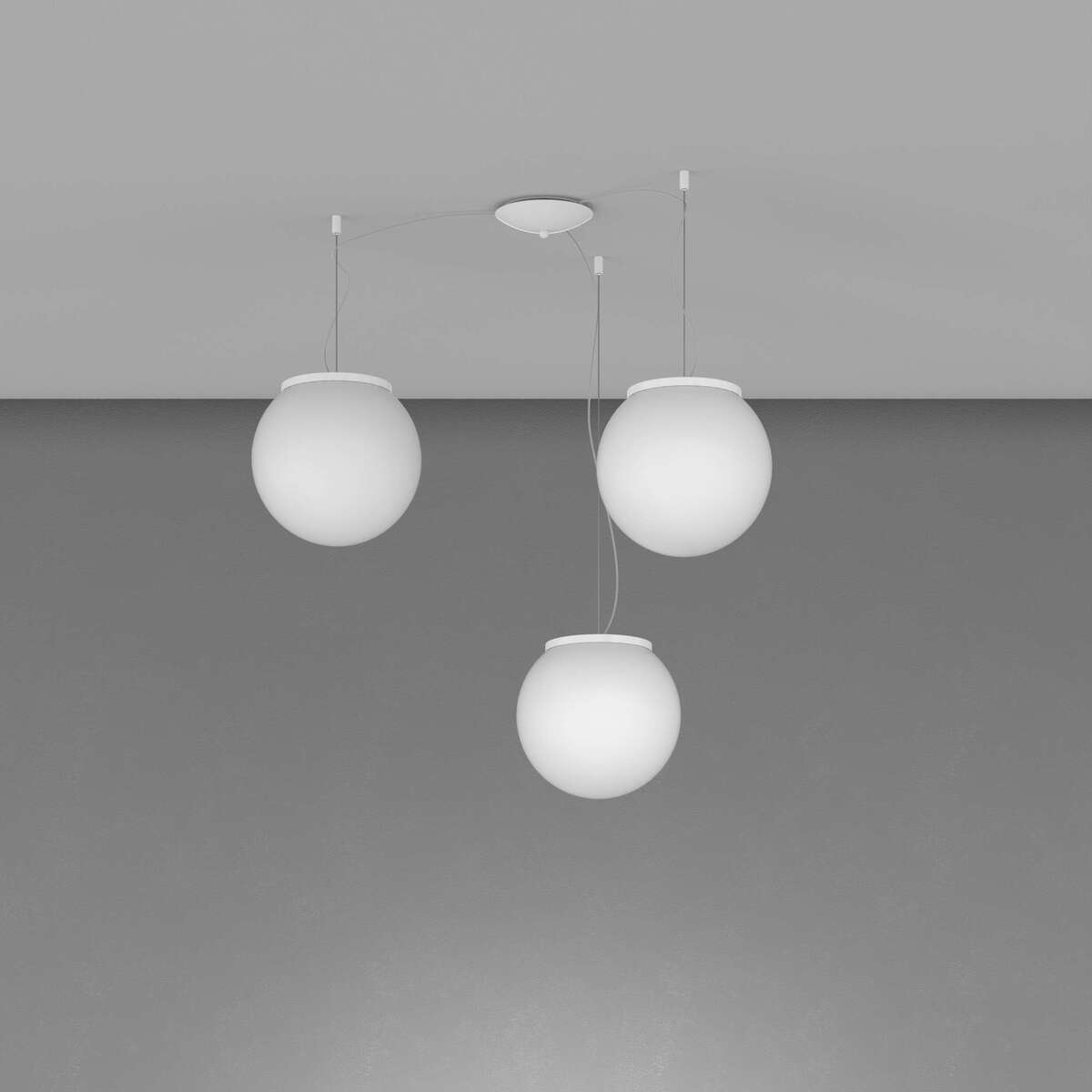 1195BI/S3-25 MARS SOSPENSIONE BIANCO D.25 CM. 3 LUCI