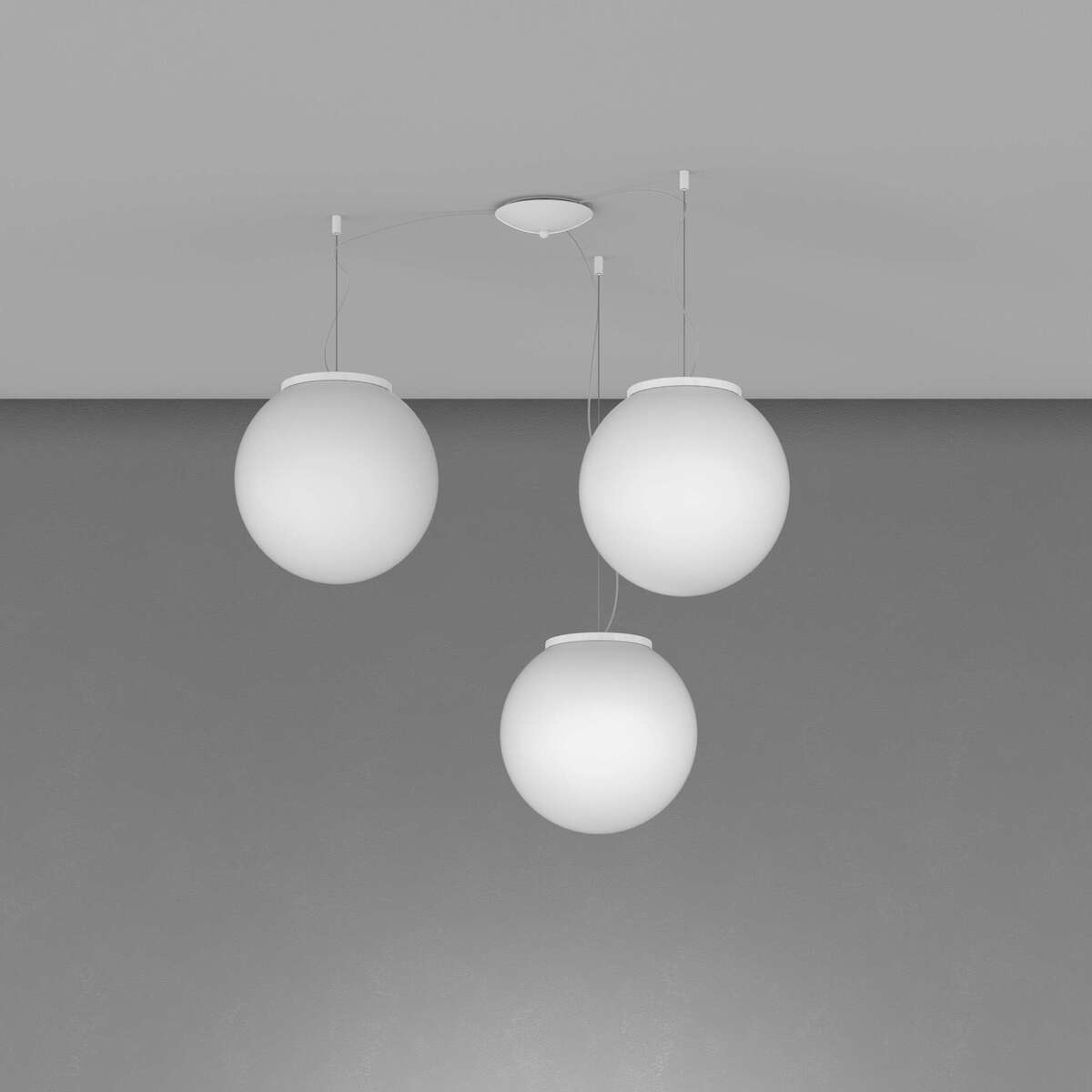 1195BI/S3-30 MARS SOSPENSIONE BIANCO D.30 CM. 3 LUCI