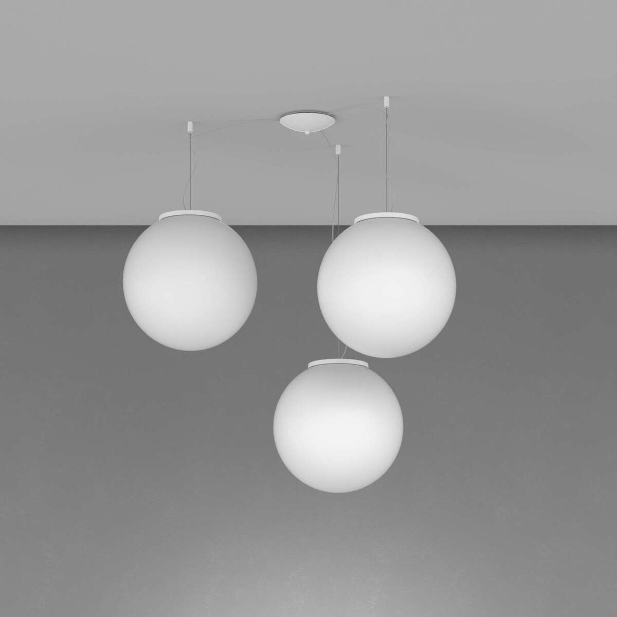 1195BI/S3-35 MARS SOSPENSIONE BIANCO D.35 CM. 3 LUCI