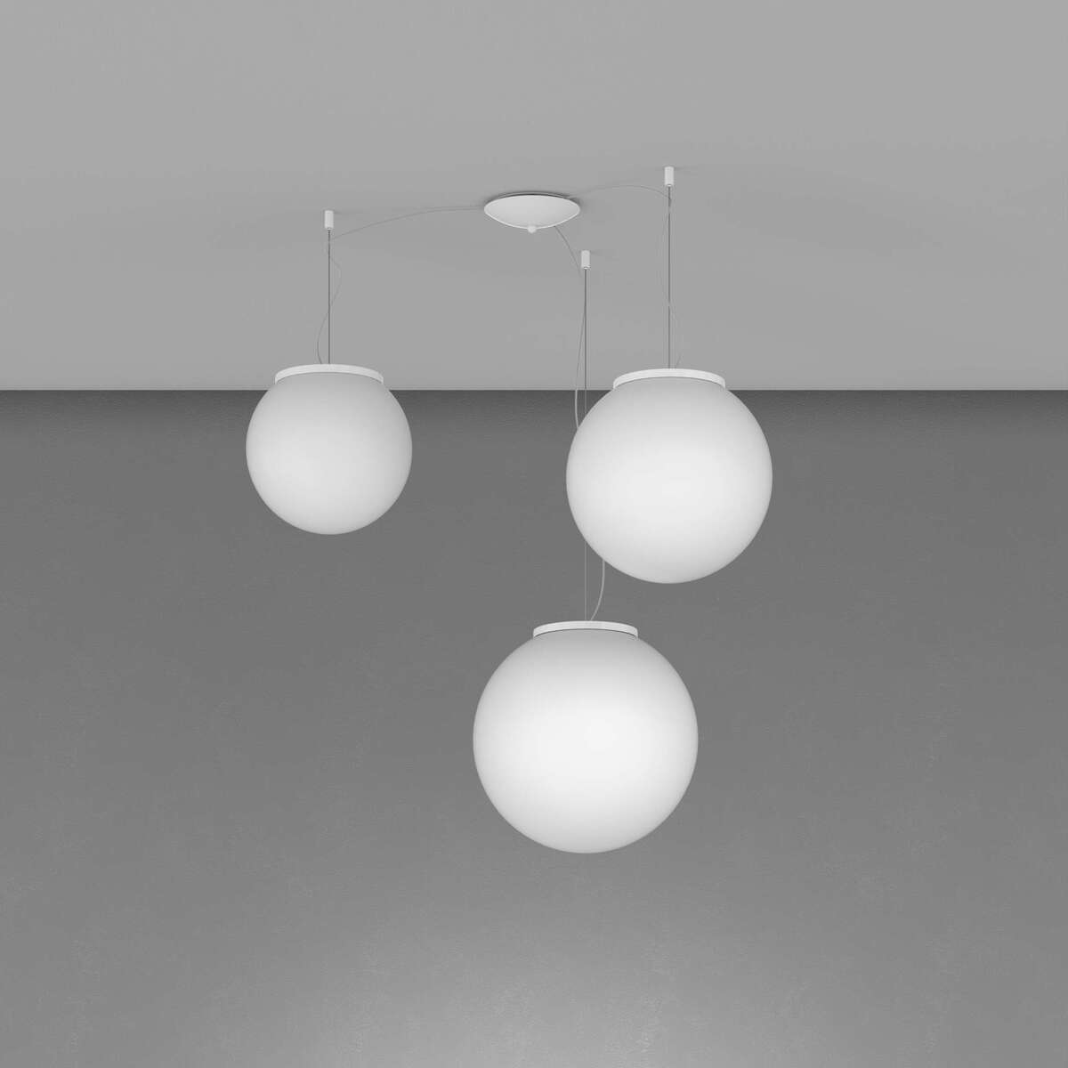 1195BI/S3-MIX MARS SOSPENSIONE BIANCO D.25+30+35 CM. 3 LUCI