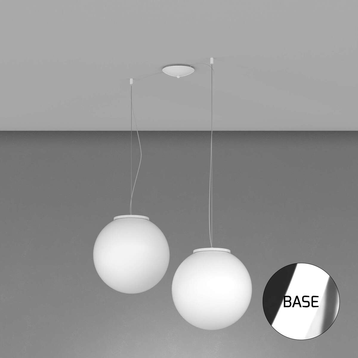 1195CR/S2-35 MARS SOSPENSIONE CROMO D.35 CM. 2 LUCI