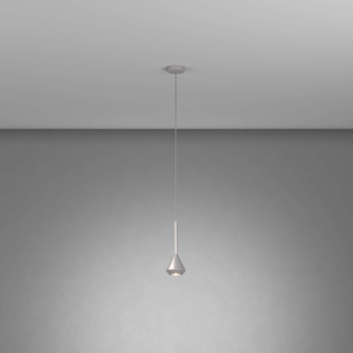 AYGO SOSP. 1 LUCE ALLUMINIO CON CAVO CM.250 E ROSONE ALLUMINIO