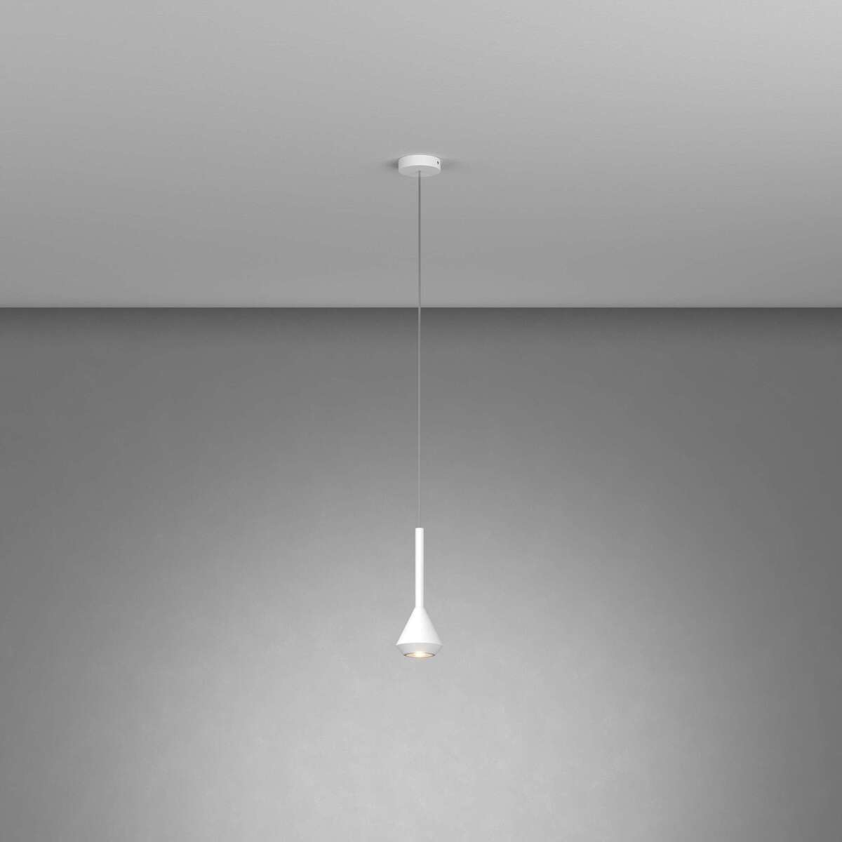 1202BI/S1-BI AYGO SOSP. 1 LUCE BIANCO CON CAVO CM.250 E ROSONE BIANCO