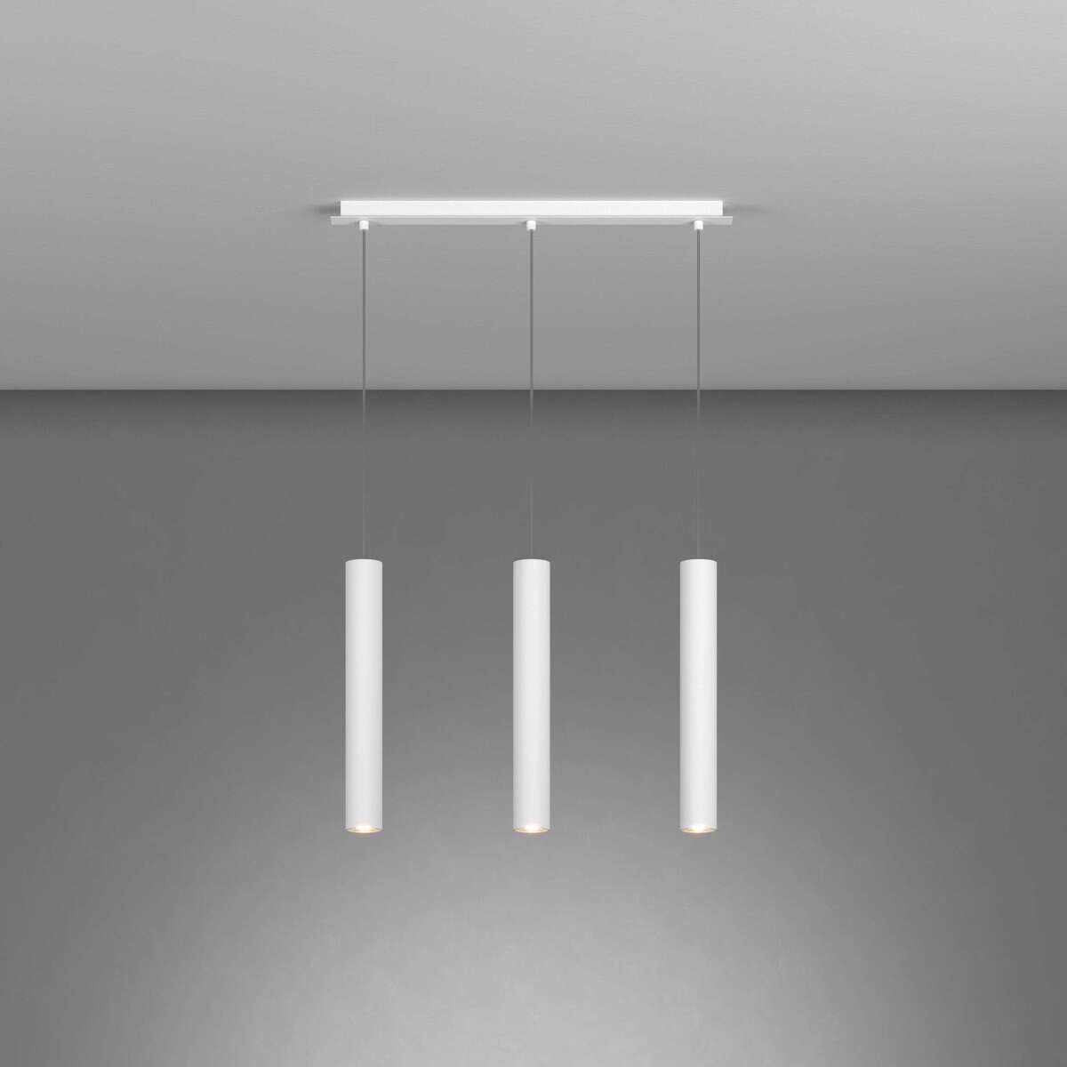 1203BI/S3 R-BI XENA SOSP. 3 LUCI RETTANGOLARE BIANCO CON CAVO CM.250 E ROSONE BIANCO