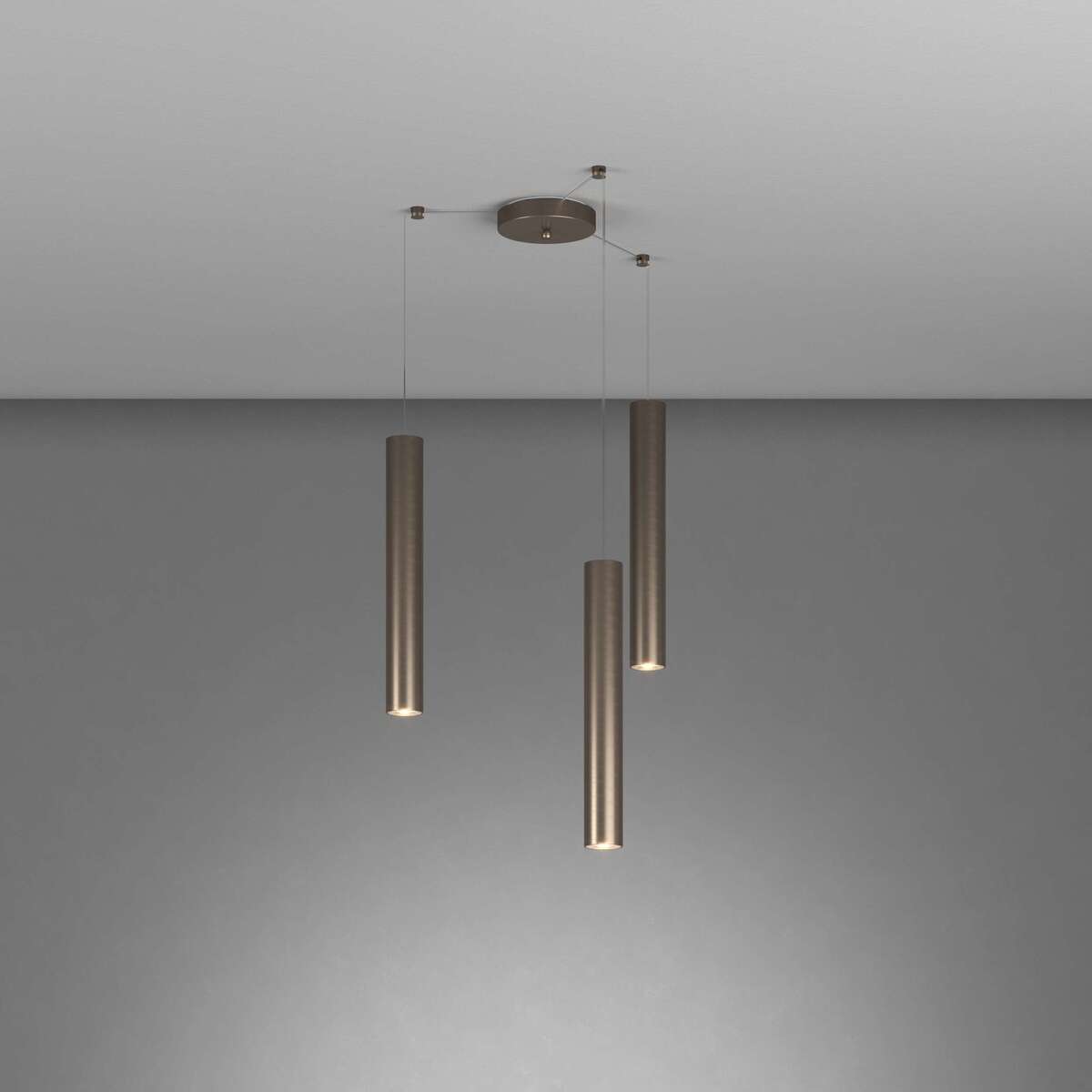 1203BR/S3 S-BR XENA SOSP. 3 LUCI SPOSTABILE BRONZO CON CAVO CM.250