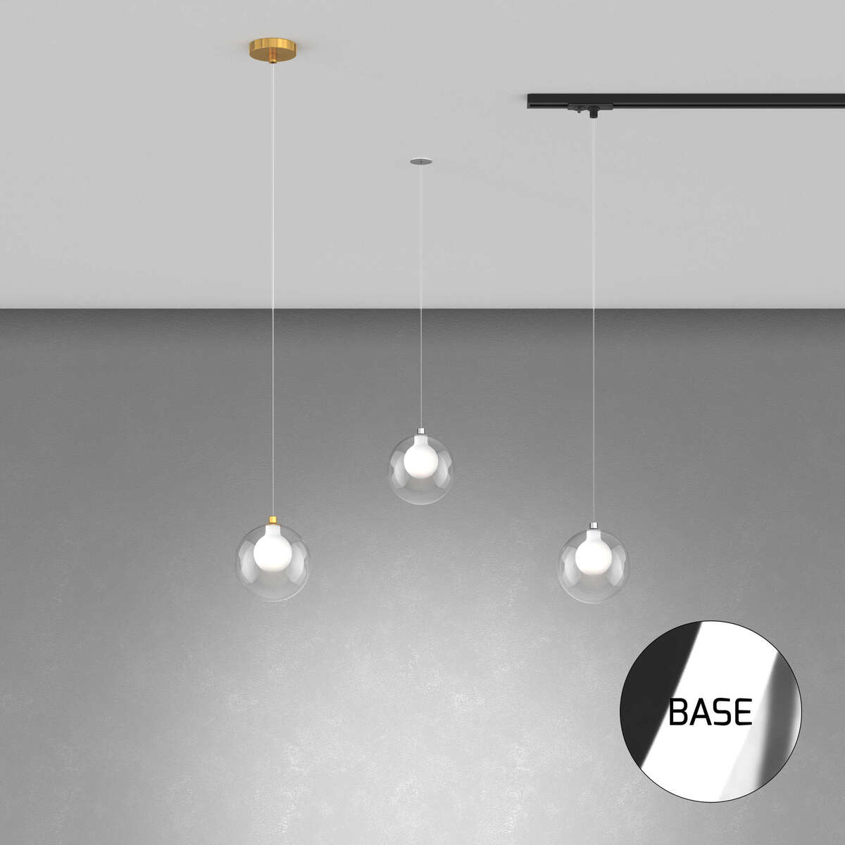 1206CR/S1 INSIDE SOSP. TONDA 1 LUCE CROMO