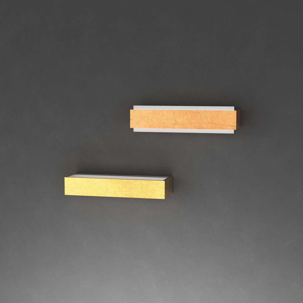 1213/30-FO BIOS APPLIQUE /PLAFONIERA PICCOLA FOGLIA ORO A LED INTEGR. SWITCH 3000/4000
