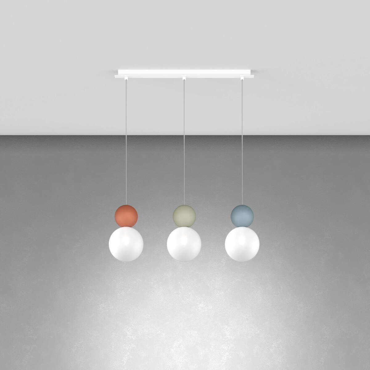 1228/S3 R-MC COTTAGE SOSPENSIONE RETTANGOLARE 3 LUCI MULTICOLOR (1XVE+1XBL+1XRT)