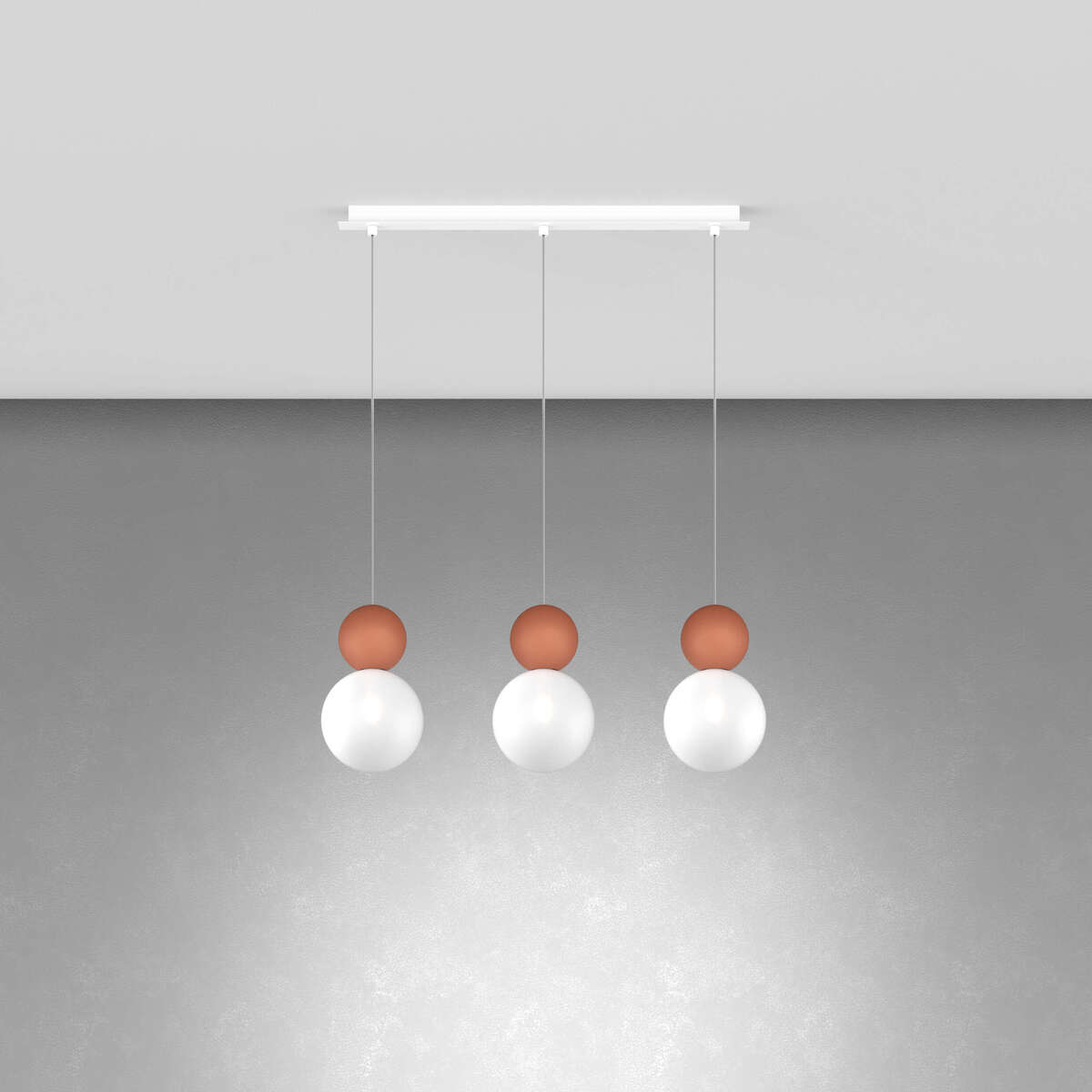 1228/S3 R-RT COTTAGE SOSPENSIONE RETTANGOLARE 3 LUCI TERRA ROSSA