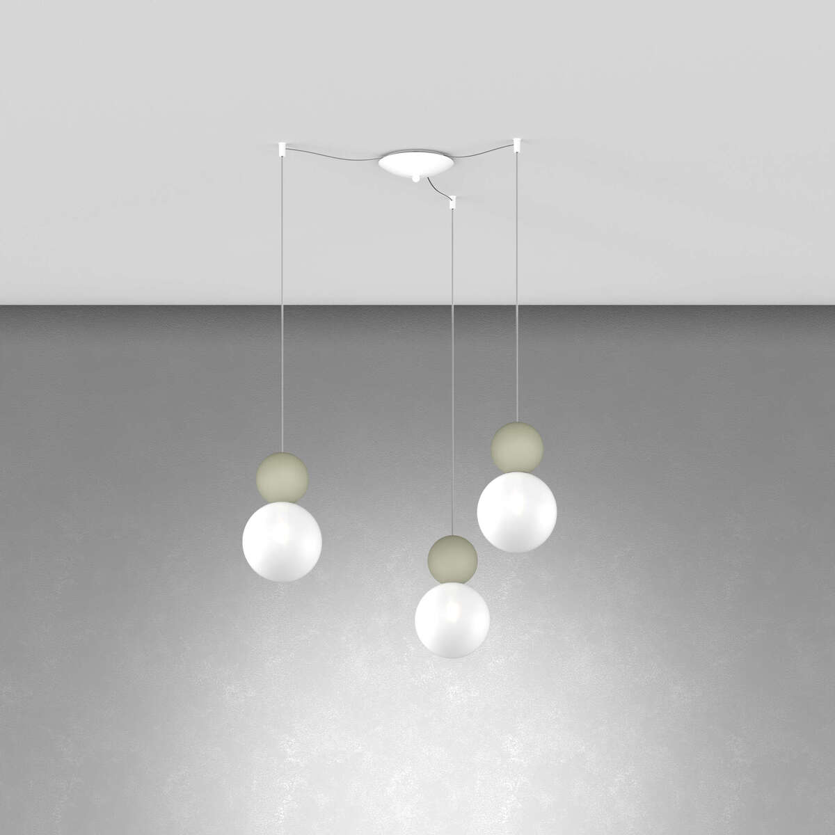 1228/S3 S-VE COTTAGE SOSPENSIONE SPOSTABILE 3 LUCI VERDE