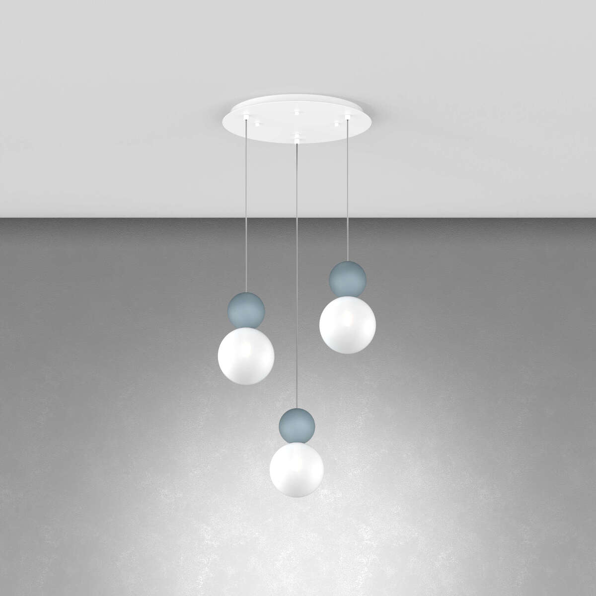 1228/S3 T-BL COTTAGE SOSPENSIONE TONDA 3 LUCI BLU