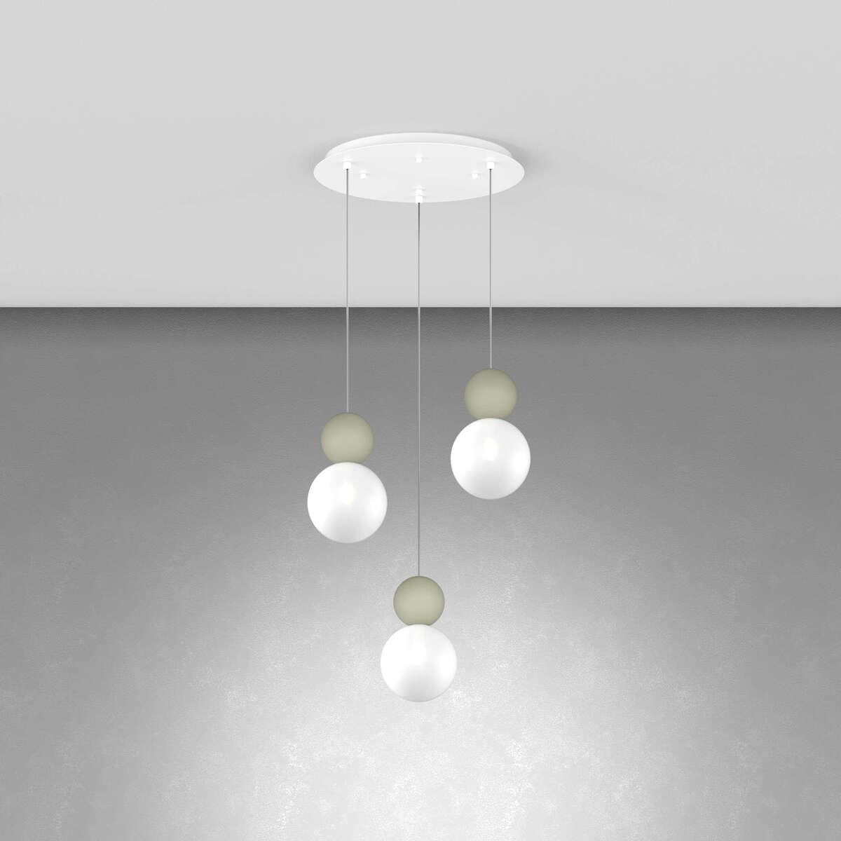 1228/S3 T-VE COTTAGE SOSPENSIONE TONDA 3 LUCI VERDE