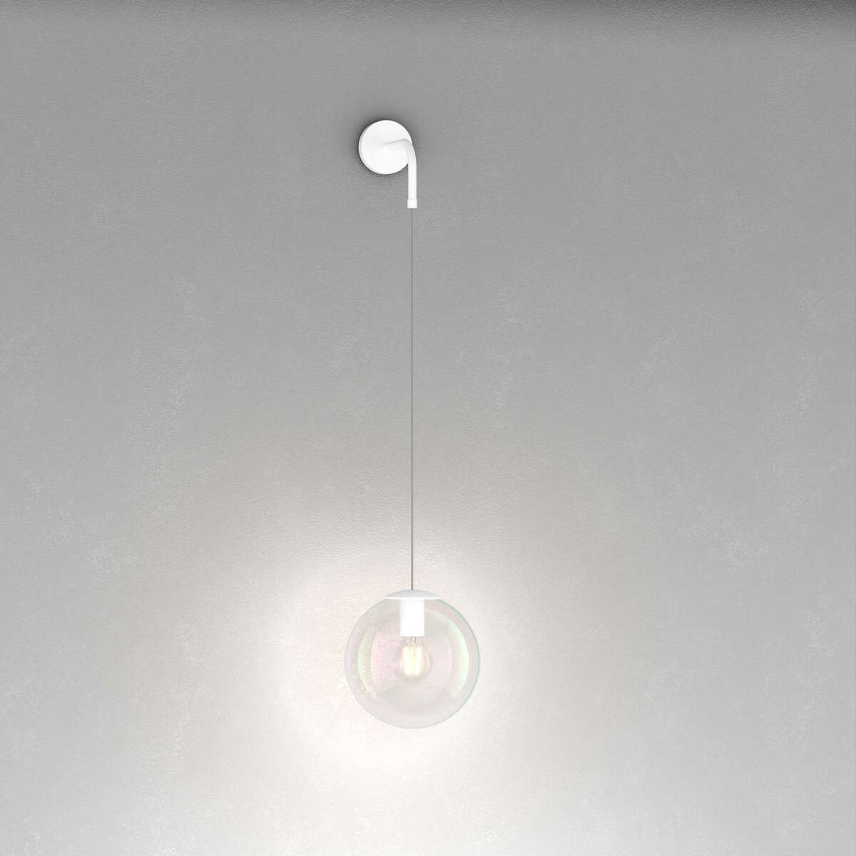 1234BI/A APPLIQUE BIANCO 1 LUCE VETRO IRIDE