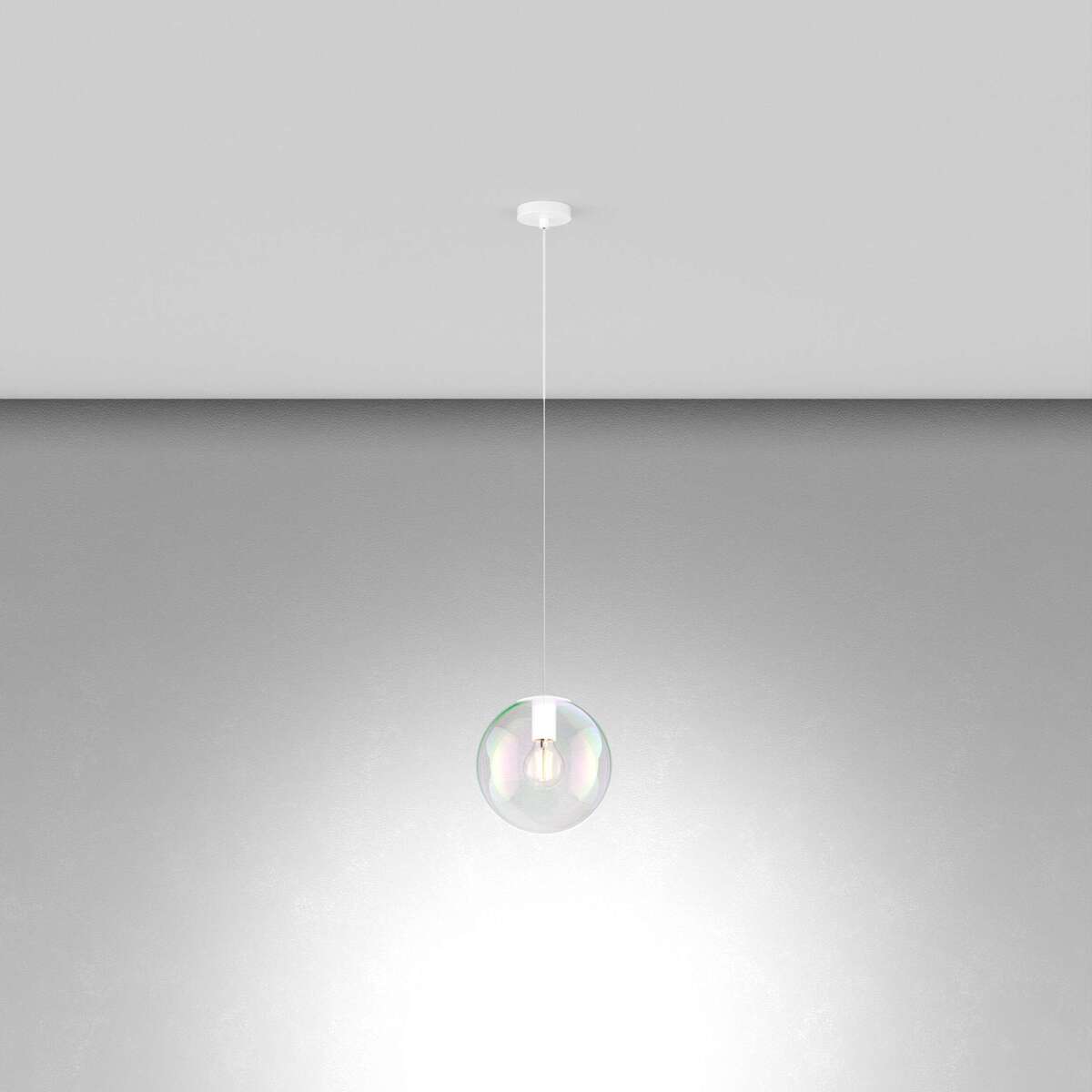 1234BI/S20 SOSP. BIANCO 1 LUCE VETRO PICCOLO IRIDE
