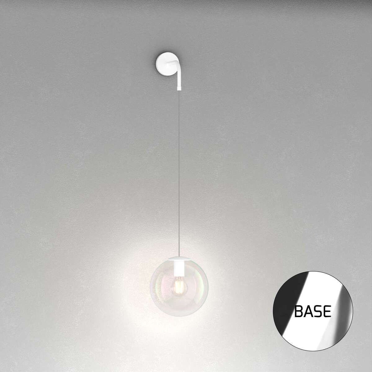 1234CR/A APPLIQUE CROMO 1 LUCE VETRO IRIDE
