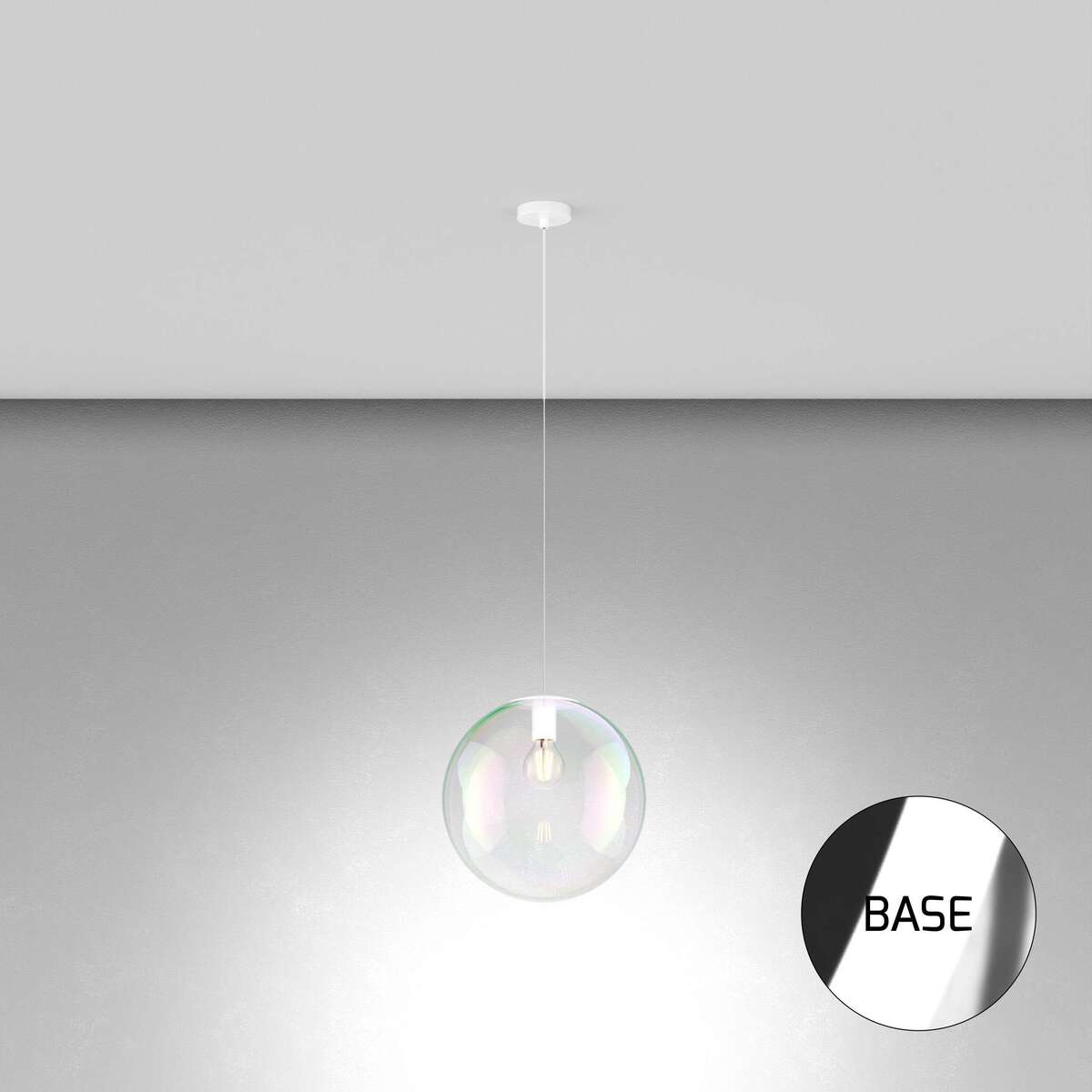1234CR/S30 SOSP. CROMO 1 LUCE VETRO GRANDE IRIDE