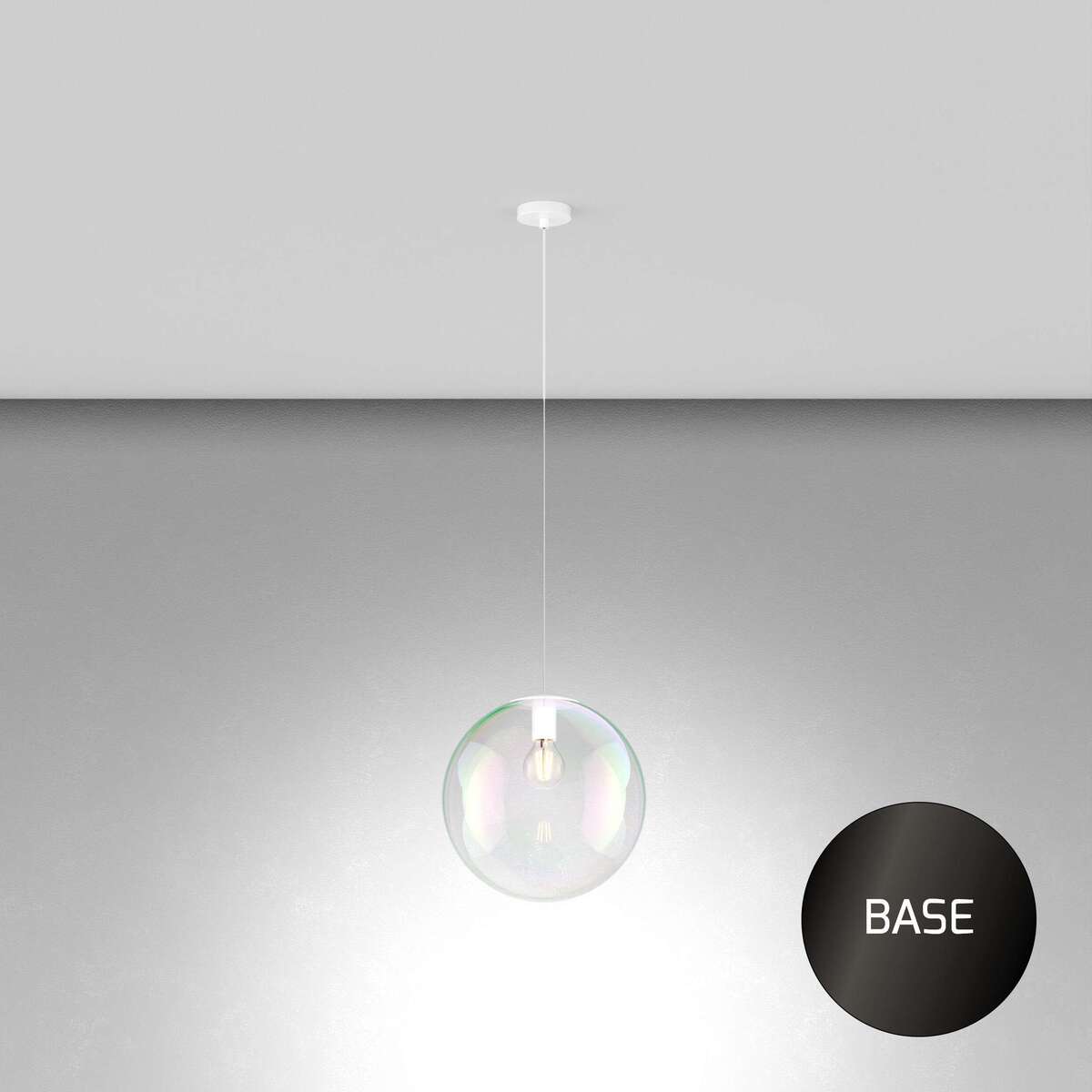 1234NB/S30 SOSP. NEARLY BLACK 1 LUCE VETRO GRANDE IRIDE