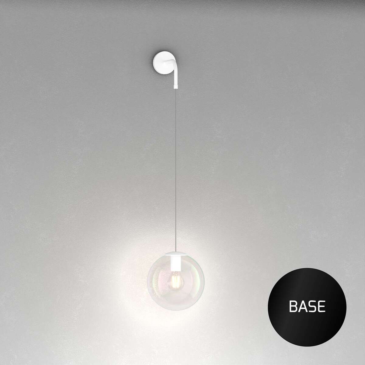 1234NE/A APPLIQUE NERO 1 LUCE VETRO IRIDE