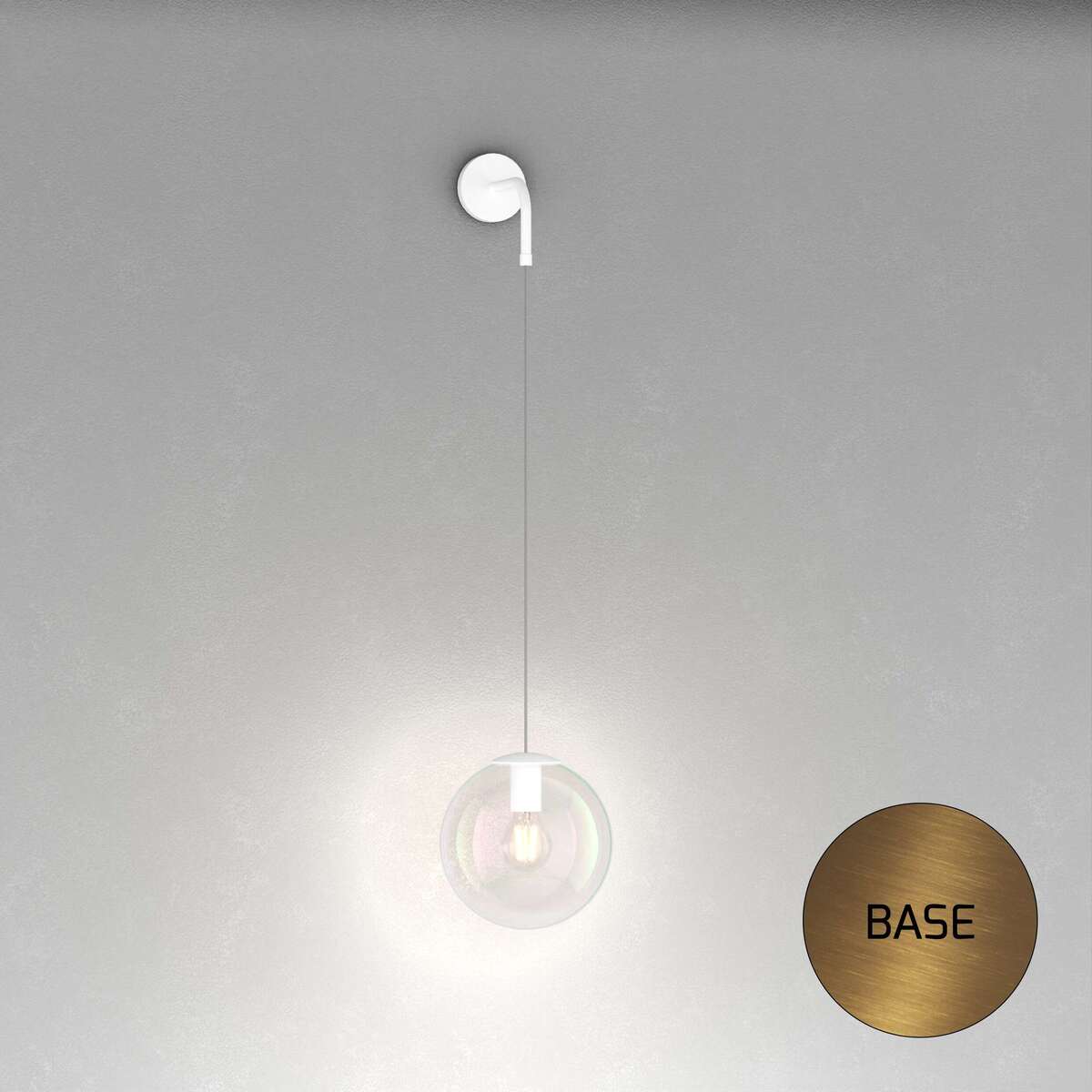 1234OS/A APPLIQUE OTTONE SAT. 1 LUCE VETRO IRIDE
