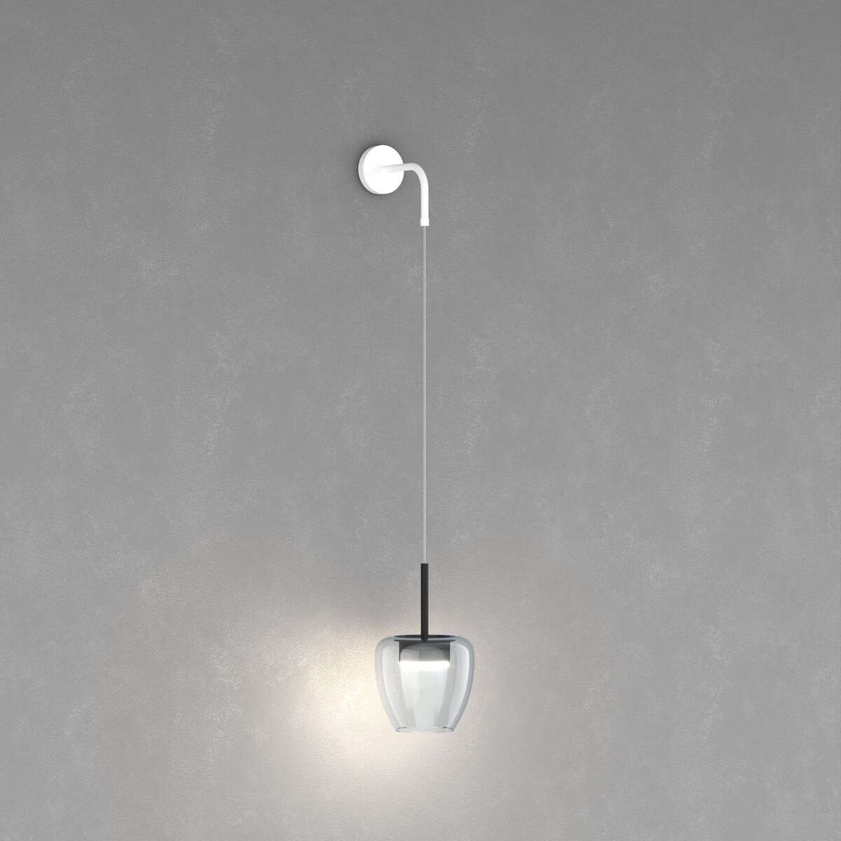 1236BI/A-BL APPLIQUE BIANCO 1 LUCE VETRO PICCOLO BLU