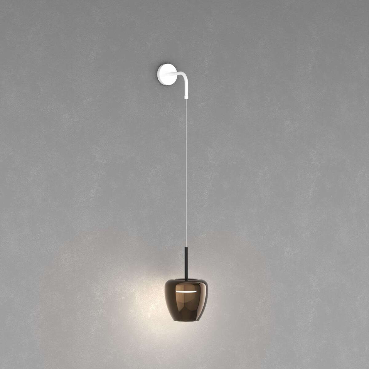 1236BI/A-BR APPLIQUE BIANCO 1 LUCE VETRO PICCOLO BRONZO